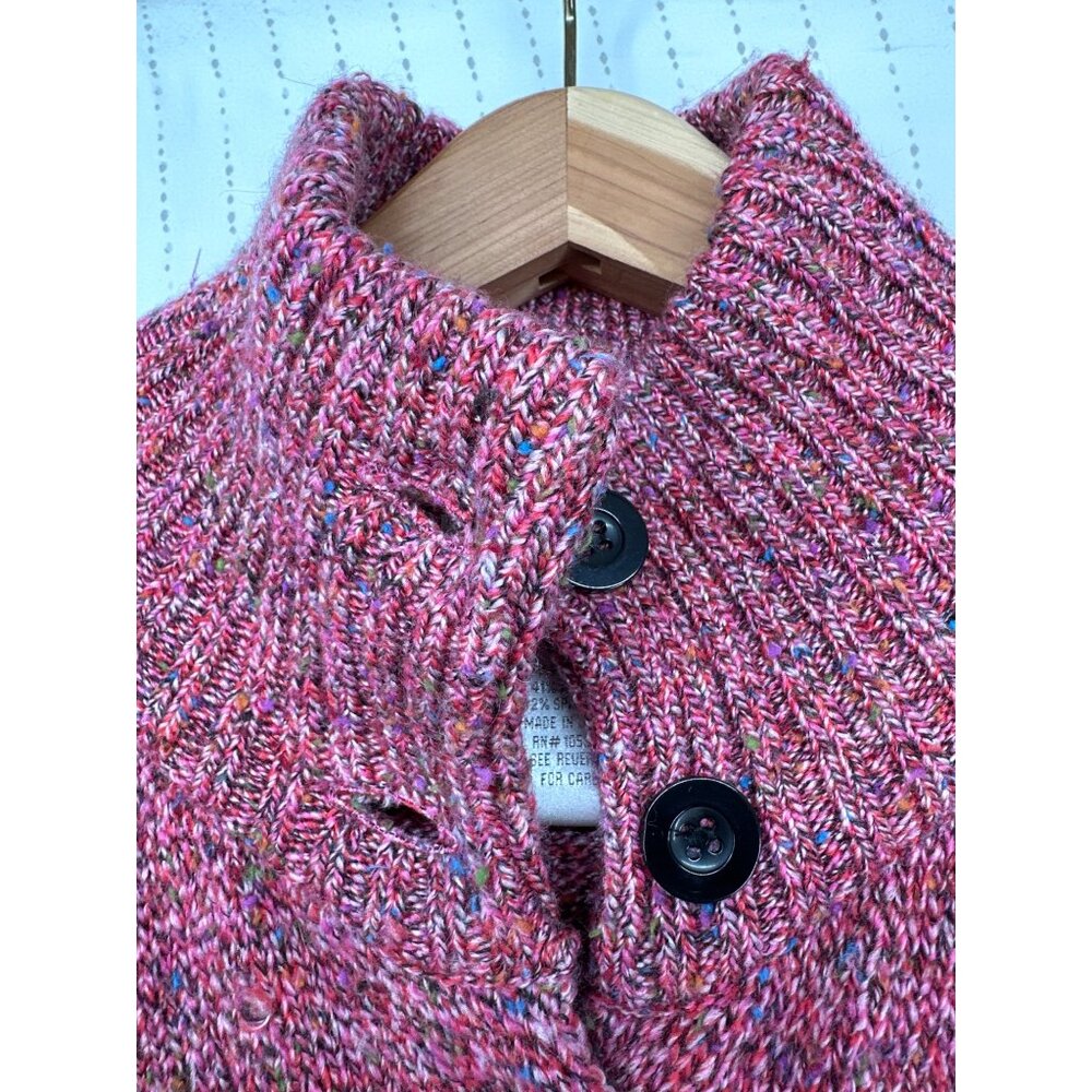 Drapers & Damons Women Cardigan Sz M Pink Speckled Sweater High-Neck SoftAF Cozy - Picture 6 of 13